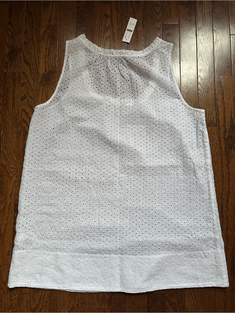 NWT J.Crew Ruffle Eyelet Mini Dress White Medium CS547 *mark - Picture 11 of 15
